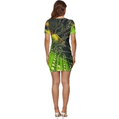 Low Cut Cap Sleeve Mini Dress 
