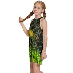 Kids  Halter Collar Waist Tie Chiffon Dress 