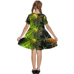 Kids  Short Sleeve Tiered Mini Dress 
