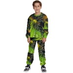Machine Technology Circuit Electronic Computer Technics Detail Psychedelic Abstract Pattern Kids  Sweatshirt set