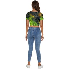 Short Sleeve Square Neckline Crop Top  