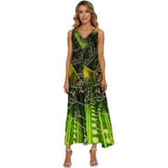 V-Neck Sleeveless Wide Leg Pants Overalls 