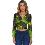Machine Technology Circuit Electronic Computer Technics Detail Psychedelic Abstract Pattern Long Sleeve V-Neck Top