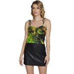 Machine Technology Circuit Electronic Computer Technics Detail Psychedelic Abstract Pattern Flowy Camisole Tie Up Top