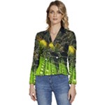 Machine Technology Circuit Electronic Computer Technics Detail Psychedelic Abstract Pattern Women s Long Sleeve Revers Collar Cropped Jacket