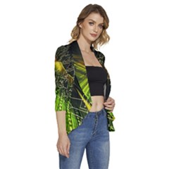 Women s 3/4 Sleeve Ruffle Edge Open Front Jacket 