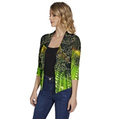 Women s Draped Front 3/4 Sleeve Shawl Collar Jacket 