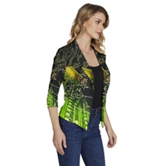 Women s Draped Front 3/4 Sleeve Shawl Collar Jacket 