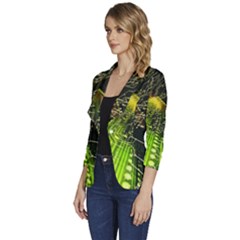 Women s One-Button 3/4 Sleeve Short Jacket 