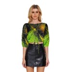 Machine Technology Circuit Electronic Computer Technics Detail Psychedelic Abstract Pattern Mid Sleeve Drawstring Hem Top