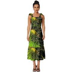 Tie-Strap Tiered Midi Chiffon Dress 