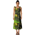 Machine Technology Circuit Electronic Computer Technics Detail Psychedelic Abstract Pattern Tie-Strap Tiered Midi Chiffon Dress