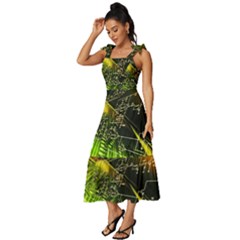 Tie-Strap Tiered Midi Chiffon Dress 