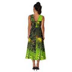 Sleeveless Cross Front Cocktail Midi Chiffon Dress 