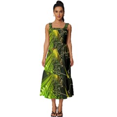 Square Neckline Tiered Midi Dress 