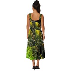 Square Neckline Tiered Midi Dress 