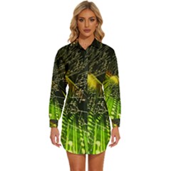 Womens Long Sleeve Shirt Dress 