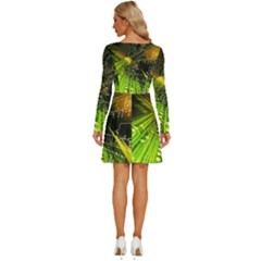 Long Sleeve Wide Neck Velvet Dress 
