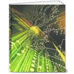 Machine Technology Circuit Electronic Computer Technics Detail Psychedelic Abstract Pattern 8  x 10  Hardcover Notebook