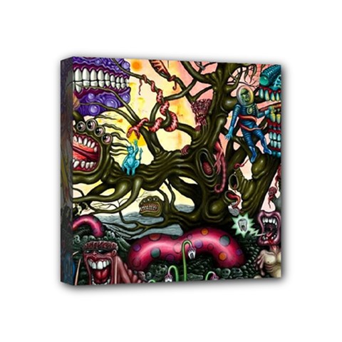 Psychedelic Funky Trippy Mini Canvas 4  x 4  (Stretched) from ArtsNow.com