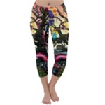 Psychedelic Funky Trippy Capri Winter Leggings 