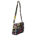 Psychedelic Funky Trippy Shoulder Bag with Back Zipper