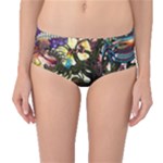 Psychedelic Funky Trippy Mid-Waist Bikini Bottoms
