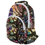 Psychedelic Funky Trippy Rounded Multi Pocket Backpack