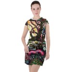 Psychedelic Funky Trippy Drawstring Hooded Dress