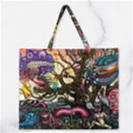 Psychedelic Funky Trippy Zipper Large Tote Bag