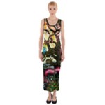 Psychedelic Funky Trippy Fitted Maxi Dress