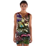Psychedelic Funky Trippy Wrap Front Bodycon Dress
