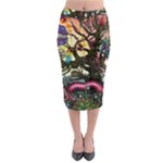 Psychedelic Funky Trippy Midi Pencil Skirt