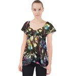 Psychedelic Funky Trippy Lace Front Dolly Top