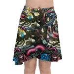 Psychedelic Funky Trippy Chiffon Wrap Front Skirt