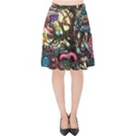 Psychedelic Funky Trippy Velvet High Waist Skirt
