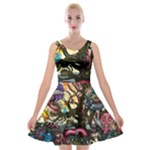 Psychedelic Funky Trippy Velvet Skater Dress