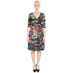 Psychedelic Funky Trippy Wrap Up Cocktail Dress