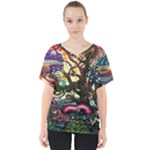 Psychedelic Funky Trippy V-Neck Dolman Drape Top