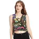 Psychedelic Funky Trippy V-Neck Cropped Tank Top