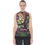Psychedelic Funky Trippy Mock Neck Shell Top