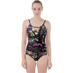 Psychedelic Funky Trippy Cut Out Top Tankini Set