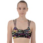 Psychedelic Funky Trippy Line Them Up Sports Bra