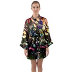 Psychedelic Funky Trippy Long Sleeve Satin Kimono