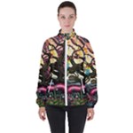 Psychedelic Funky Trippy Women s High Neck Windbreaker