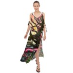 Psychedelic Funky Trippy Maxi Chiffon Cover Up Dress