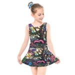 Psychedelic Funky Trippy Kids  Skater Dress Swimsuit