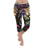 Psychedelic Funky Trippy Lightweight Velour Capri Yoga Leggings
