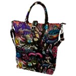 Psychedelic Funky Trippy Buckle Top Tote Bag