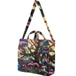 Psychedelic Funky Trippy Square Shoulder Tote Bag